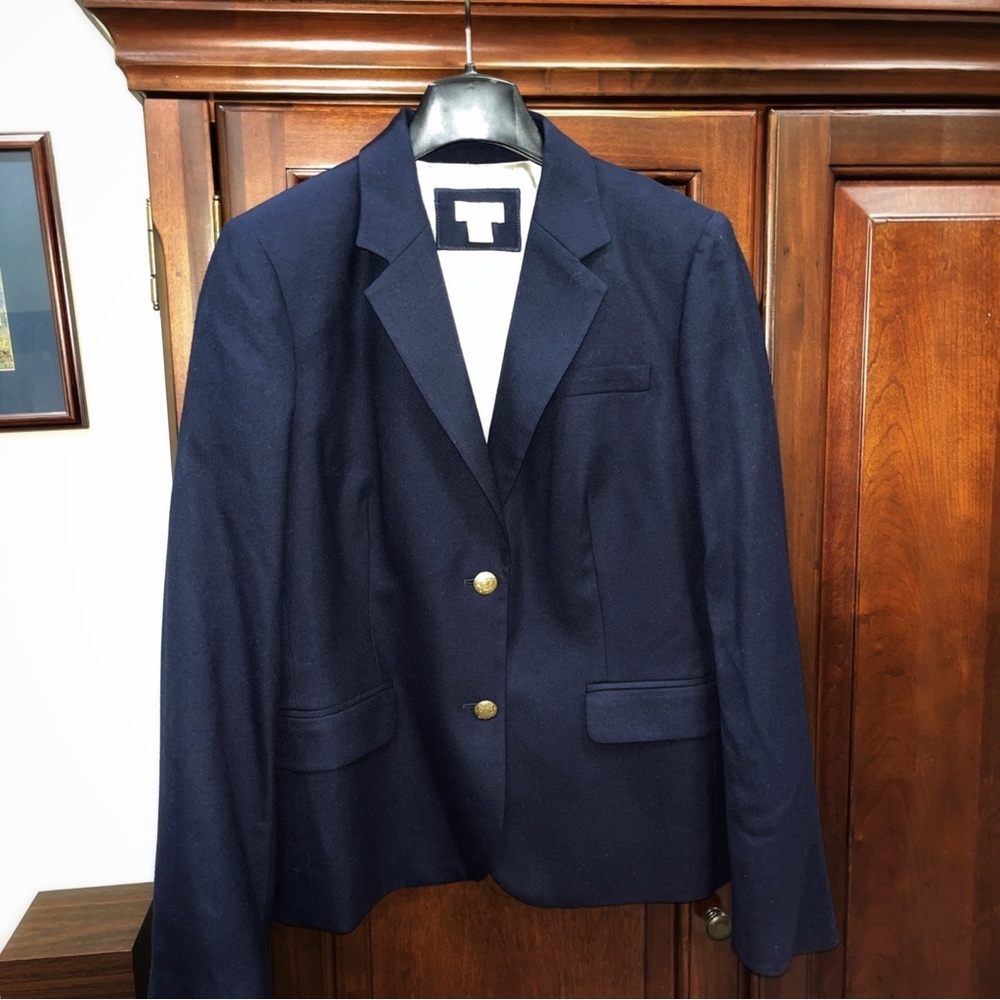 J. Crew Navy Blazer with Gold Buttons Size 10